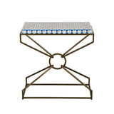 Taara 24" Side Table with Horn Inlay and Brass Base by Home Trends & Design at Eve Furniture