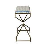 Taara 24" Side Table with Horn Inlay and Brass Base by Home Trends & Design at Eve Furniture