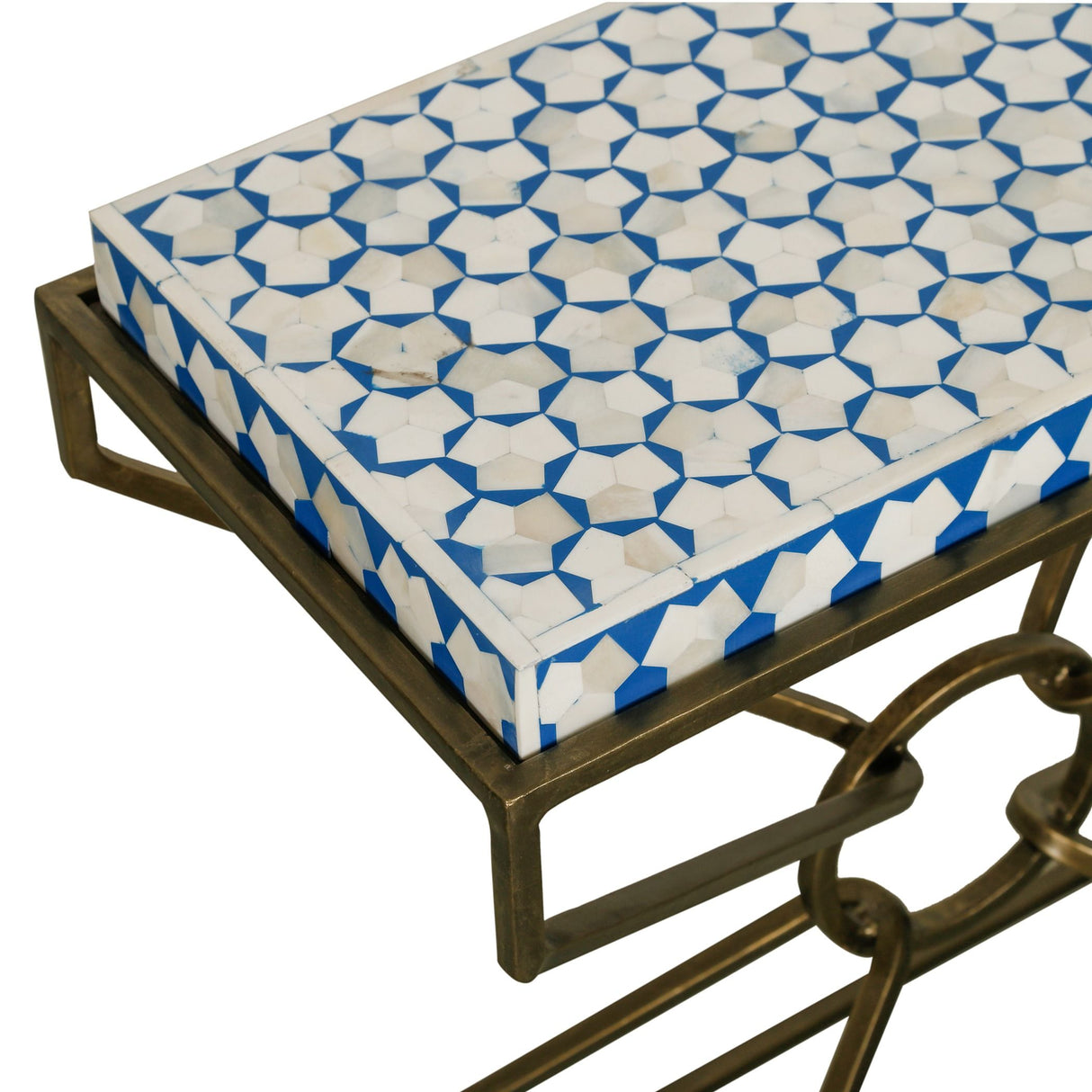 Taara 24" Side Table with Horn Inlay and Brass Base by Home Trends & Design at Eve Furniture