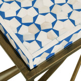Taara 24" Side Table with Horn Inlay and Brass Base by Home Trends & Design at Eve Furniture