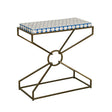 Taara 24" Side Table with Horn Inlay and Brass Base by Home Trends & Design at Eve Furniture