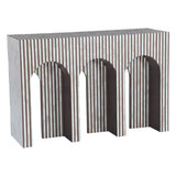 Taara 48" Arched Console Table in Brown and White Bone Inlay by Home Trends & Design at Eve Furniture