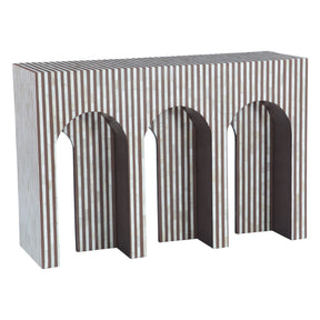 Taara 48" Arched Console Table in Brown and White Bone Inlay by Home Trends & Design at Eve Furniture