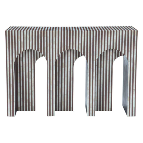 Taara 48" Arched Console Table in Brown and White Bone Inlay by Home Trends & Design at Eve Furniture