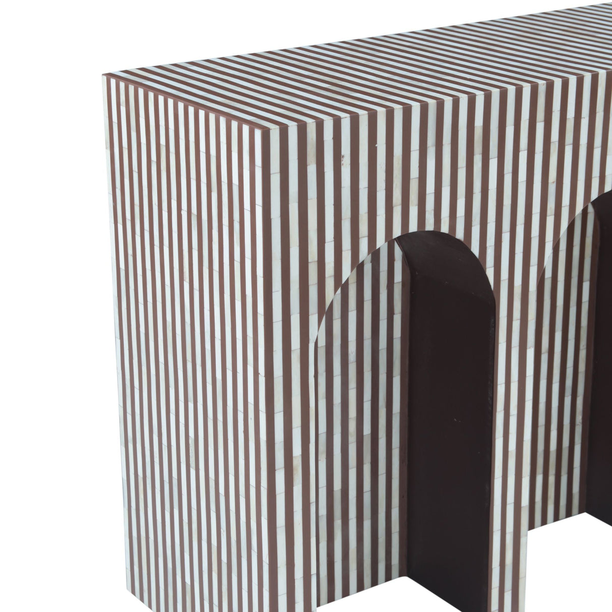 Taara 48" Arched Console Table in Brown and White Bone Inlay by Home Trends & Design at Eve Furniture