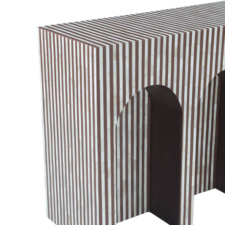 Taara 48" Arched Console Table in Brown and White Bone Inlay by Home Trends & Design at Eve Furniture