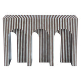 Taara 48" Arched Console Table in Brown and White Bone Inlay by Home Trends & Design at Eve Furniture