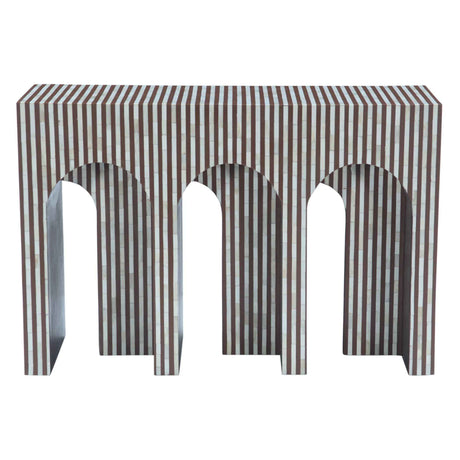 Taara 48" Arched Console Table in Brown and White Bone Inlay by Home Trends & Design at Eve Furniture