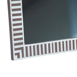 Taara 48" Mirror Frame in Brown and White Striped Pattern