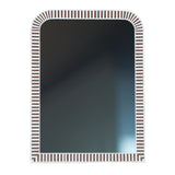 Taara 48" Mirror Frame in Brown and White Striped Pattern