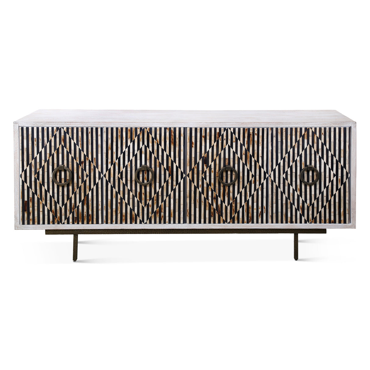 Taara 72" Sideboard with Horn and Wood Inlay on Metal Base by Home Trends & Design at Eve Furniture