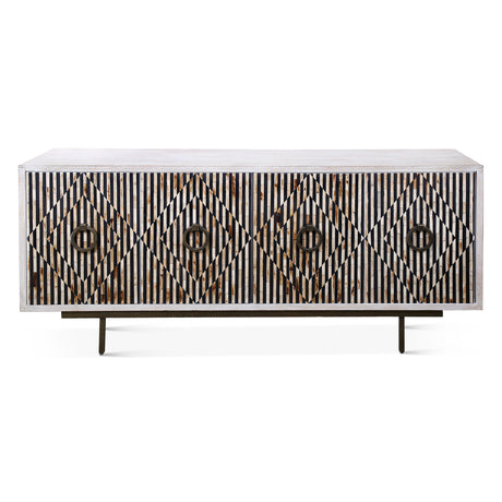 Taara 72" Sideboard with Horn and Wood Inlay on Metal Base by Home Trends & Design at Eve Furniture
