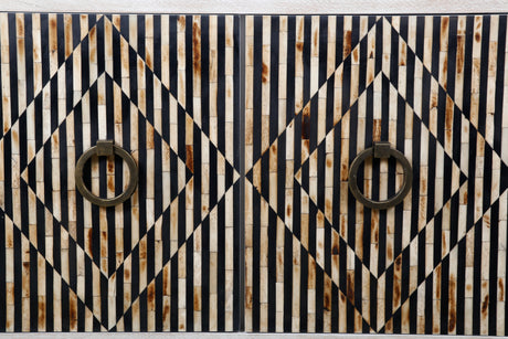 Taara 72" Sideboard with Horn and Wood Inlay on Metal Base by Home Trends & Design at Eve Furniture