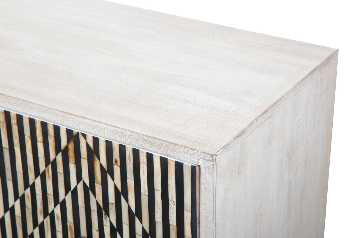 Taara 72" Sideboard with Horn and Wood Inlay on Metal Base by Home Trends & Design at Eve Furniture