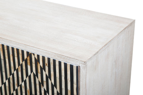 Taara 72" Sideboard with Horn and Wood Inlay on Metal Base by Home Trends & Design at Eve Furniture