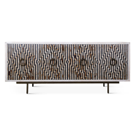 Taara 72" Sideboard with Horn and Wood Inlay on Metal Base by Home Trends & Design at Eve Furniture