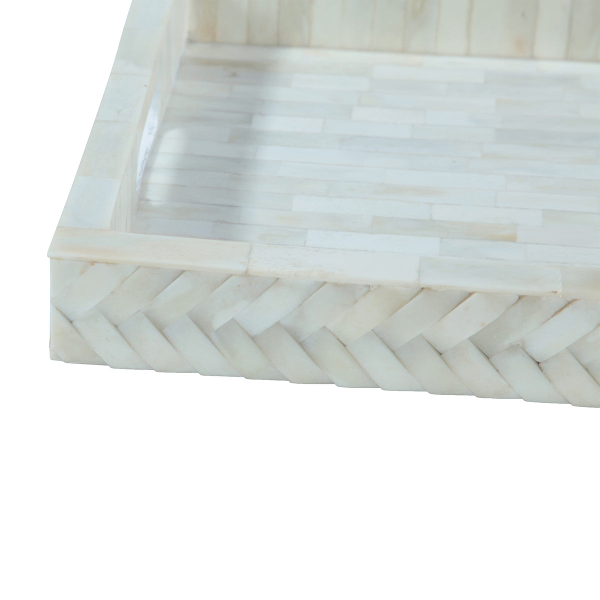 Taara Rectangular Tray in Cream Pattern by Home Trends & Design at Eve Furniture