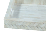 Taara Rectangular Tray in Cream Pattern by Home Trends & Design at Eve Furniture
