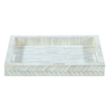 Taara Rectangular Tray in Cream Pattern by Home Trends & Design at Eve Furniture