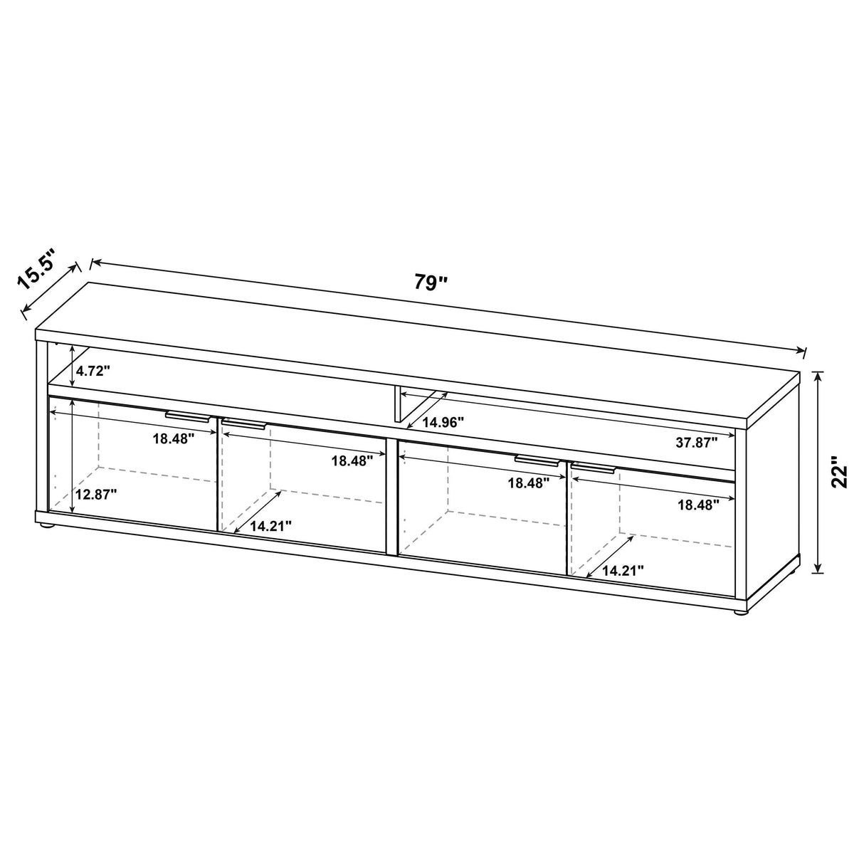 Tabby Mango 79-inch 4-door Engineered Wood TV Stand Media Console by Coaster at Eve Furniture