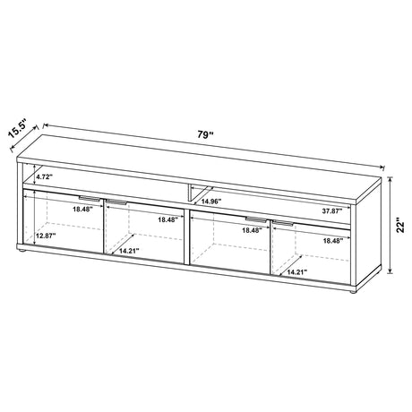 Tabby Mango 79-inch 4-door Engineered Wood TV Stand Media Console by Coaster at Eve Furniture