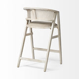 Tabitha Beige Fabric/Rattan Seat Blonde Wood Frame Bar Stool by Mercana at Eve Furniture