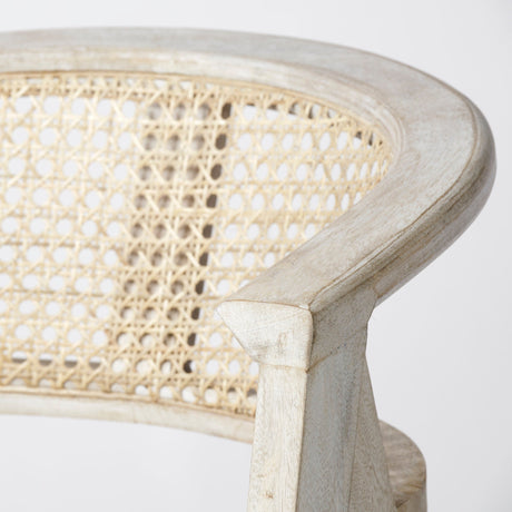 Tabitha Beige Fabric/Rattan Seat Blonde Wood Frame Bar Stool by Mercana at Eve Furniture