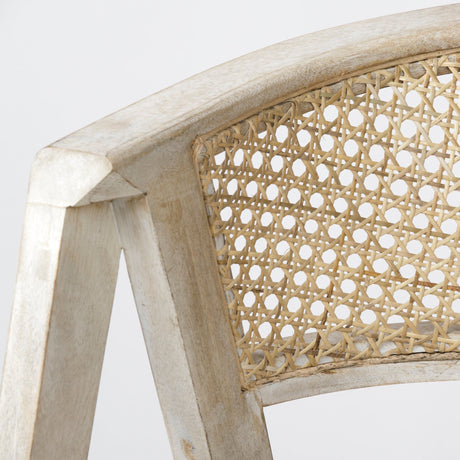 Tabitha Beige Fabric/Rattan Seat Blonde Wood Frame Bar Stool by Mercana at Eve Furniture
