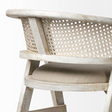 Tabitha Beige Fabric/Rattan Seat Blonde Wood Frame Bar Stool by Mercana at Eve Furniture