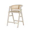 Tabitha Beige Fabric/Rattan Seat Blonde Wood Frame Counter Stool by Mercana at Eve Furniture