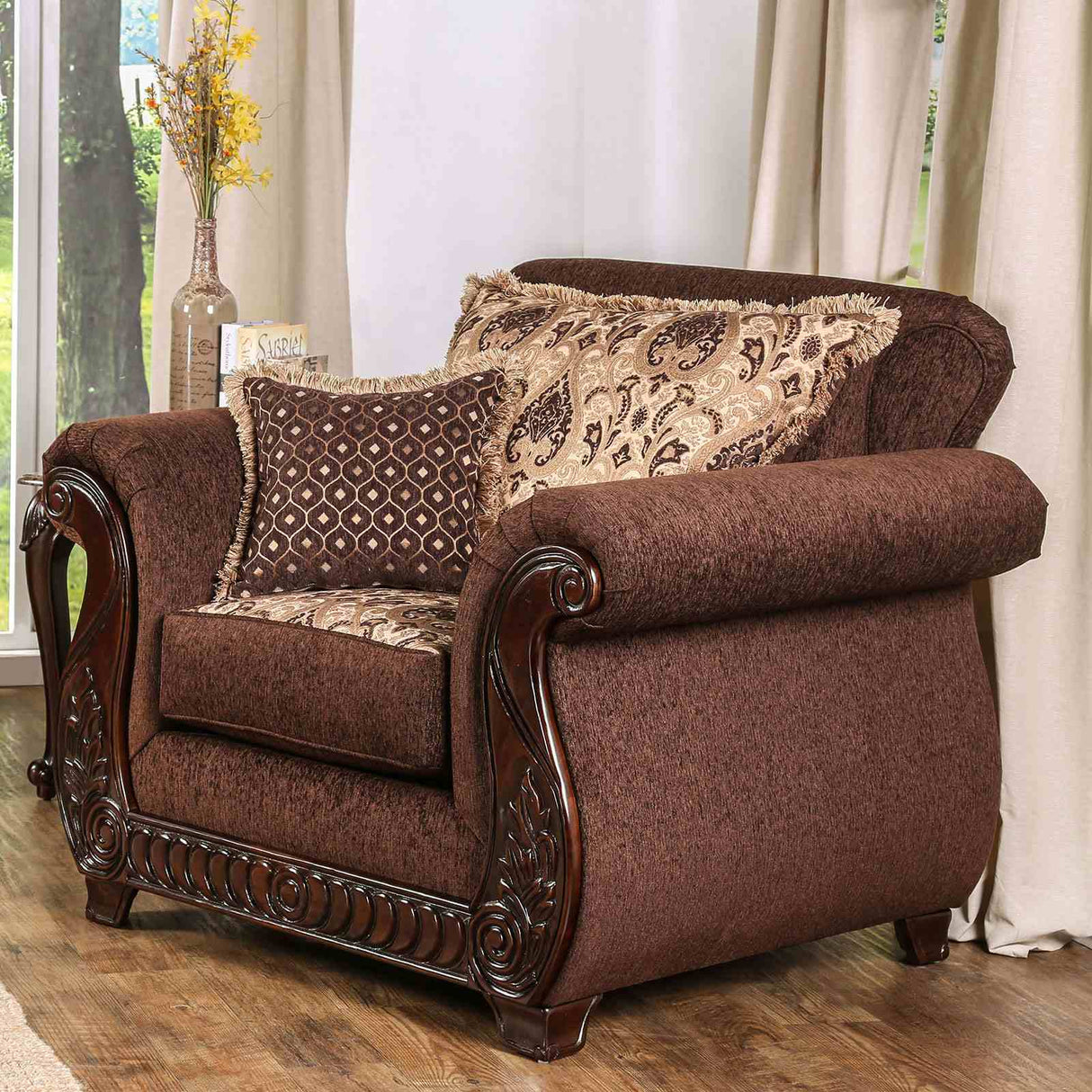 Tabitha Brown/Gold Chair by Furniture of America at Eve Furniture