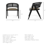 Tabitha I Black Wooden Frame Linen Wrap Seat Dining Chair by Mercana at Eve Furniture