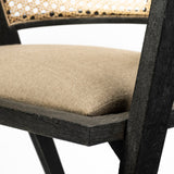 Tabitha I Black Wooden Frame Linen Wrap Seat Dining Chair by Mercana at Eve Furniture