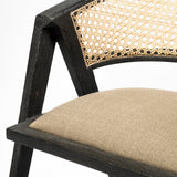 Tabitha I Black Wooden Frame Linen Wrap Seat Dining Chair by Mercana at Eve Furniture