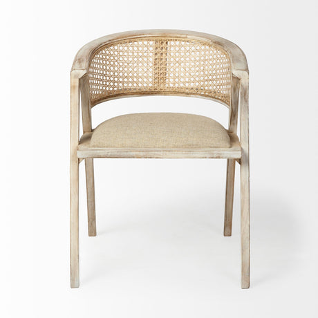 Tabitha I Blonde Wooden Frame 100% Polyester Seat Dining Chair by Mercana at Eve Furniture