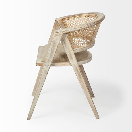 Tabitha I Blonde Wooden Frame 100% Polyester Seat Dining Chair by Mercana at Eve Furniture