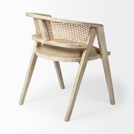 Tabitha I Blonde Wooden Frame 100% Polyester Seat Dining Chair by Mercana at Eve Furniture