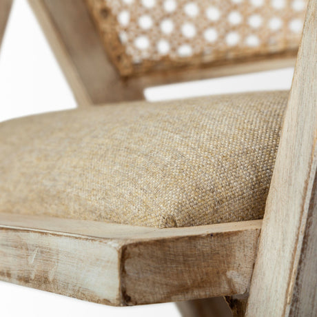 Tabitha I Blonde Wooden Frame 100% Polyester Seat Dining Chair by Mercana at Eve Furniture
