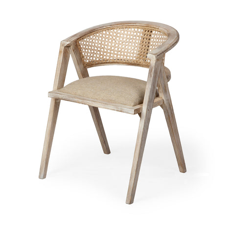 Tabitha I Blonde Wooden Frame 100% Polyester Seat Dining Chair by Mercana at Eve Furniture