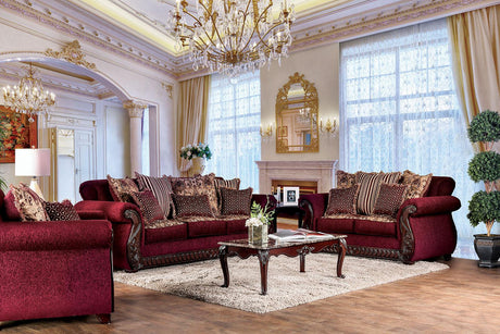 Tabitha Wine/Gold Chair by Furniture of America at Eve Furniture