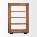 Tabor Natural Wood w/ Black Oak Frame Bookcase by Mercana at Eve Furniture