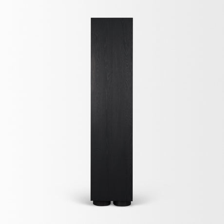 Tabor Natural Wood w/ Black Oak Frame Bookcase by Mercana at Eve Furniture