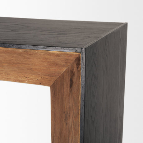 Tabor Natural Wood w/ Black Oak Frame Bookcase by Mercana at Eve Furniture