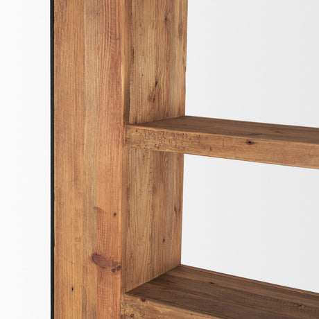 Tabor Natural Wood w/ Black Oak Frame Bookcase by Mercana at Eve Furniture
