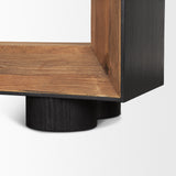 Tabor Natural Wood w/ Black Oak Frame Bookcase by Mercana at Eve Furniture