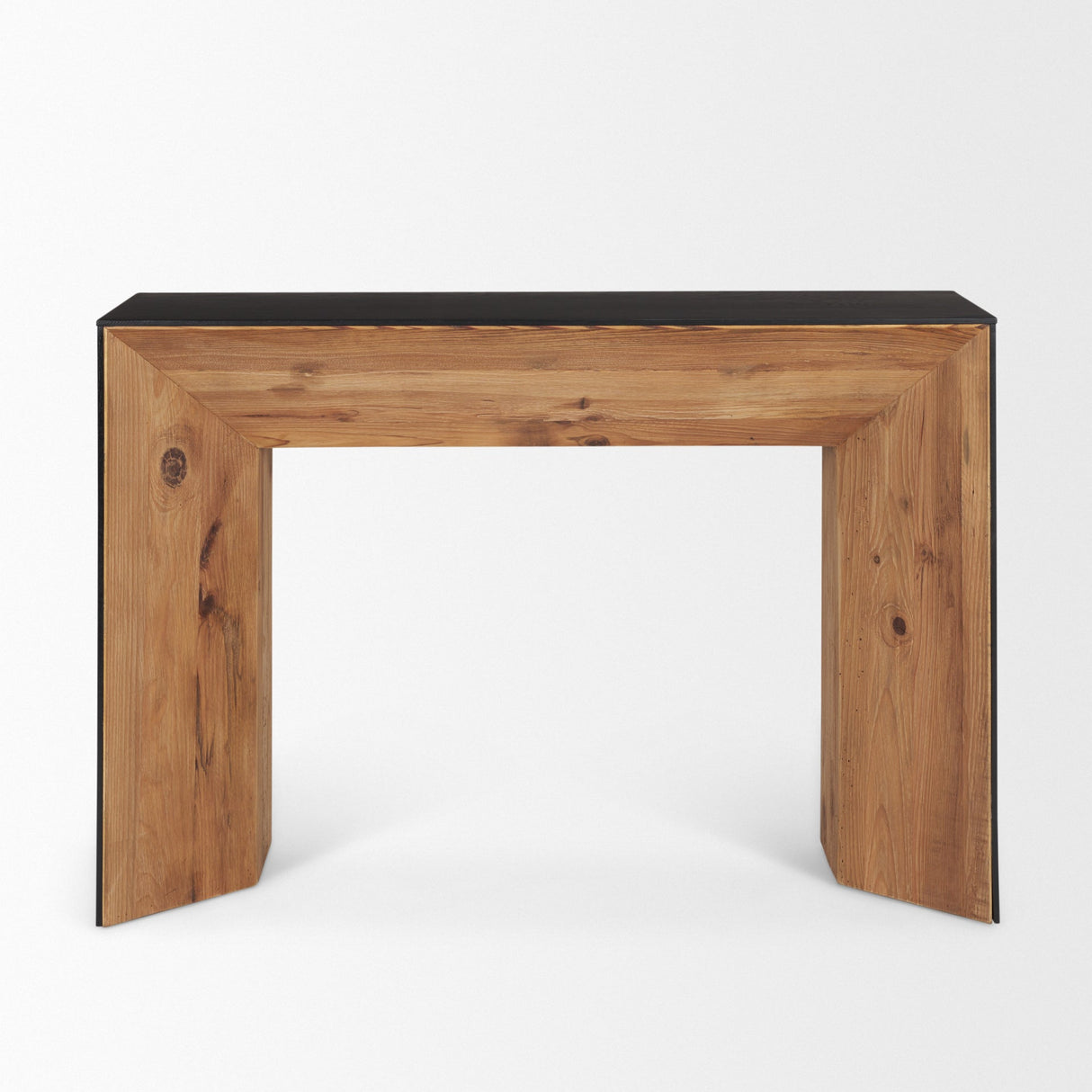Tabor Natural Wood w/ Black Oak Waterfall Console Table by Mercana at Eve Furniture