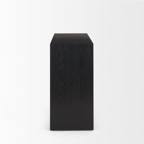 Tabor Natural Wood w/ Black Oak Waterfall Console Table by Mercana at Eve Furniture