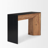 Tabor Natural Wood w/ Black Oak Waterfall Console Table by Mercana at Eve Furniture