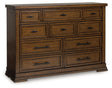 Taffenbrook Medium Brown Dresser by Ashley at Eve Furniture