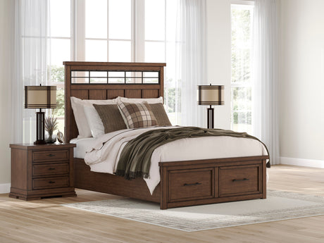 Taffenbrook Medium Brown Queen Storage Platform Bed by Ashley at Eve Furniture